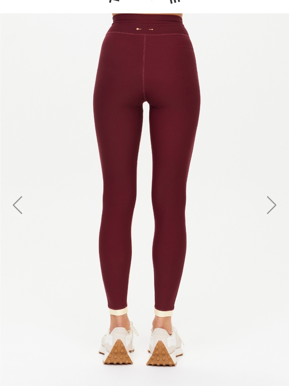 The Upside Burgundy Joggers with Yellow & Tan Side Stripes - Picture 4 of 10